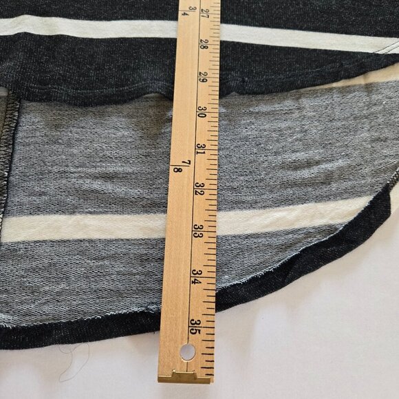 Lane Bryant Black White Rayon Horizontal Stripe High Low 3/4 Sleeve Top Sz 18/20 - Picture 9 of 15